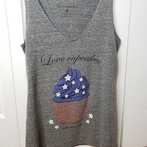 Love cupcakes tank top with flag graphic c…